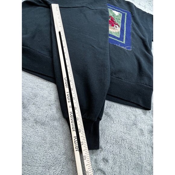 Vintage Jerzees Sweatshirt Mens XL Black Classic Car Hotrod Crewneck Made in USA - Picture 6 of 13